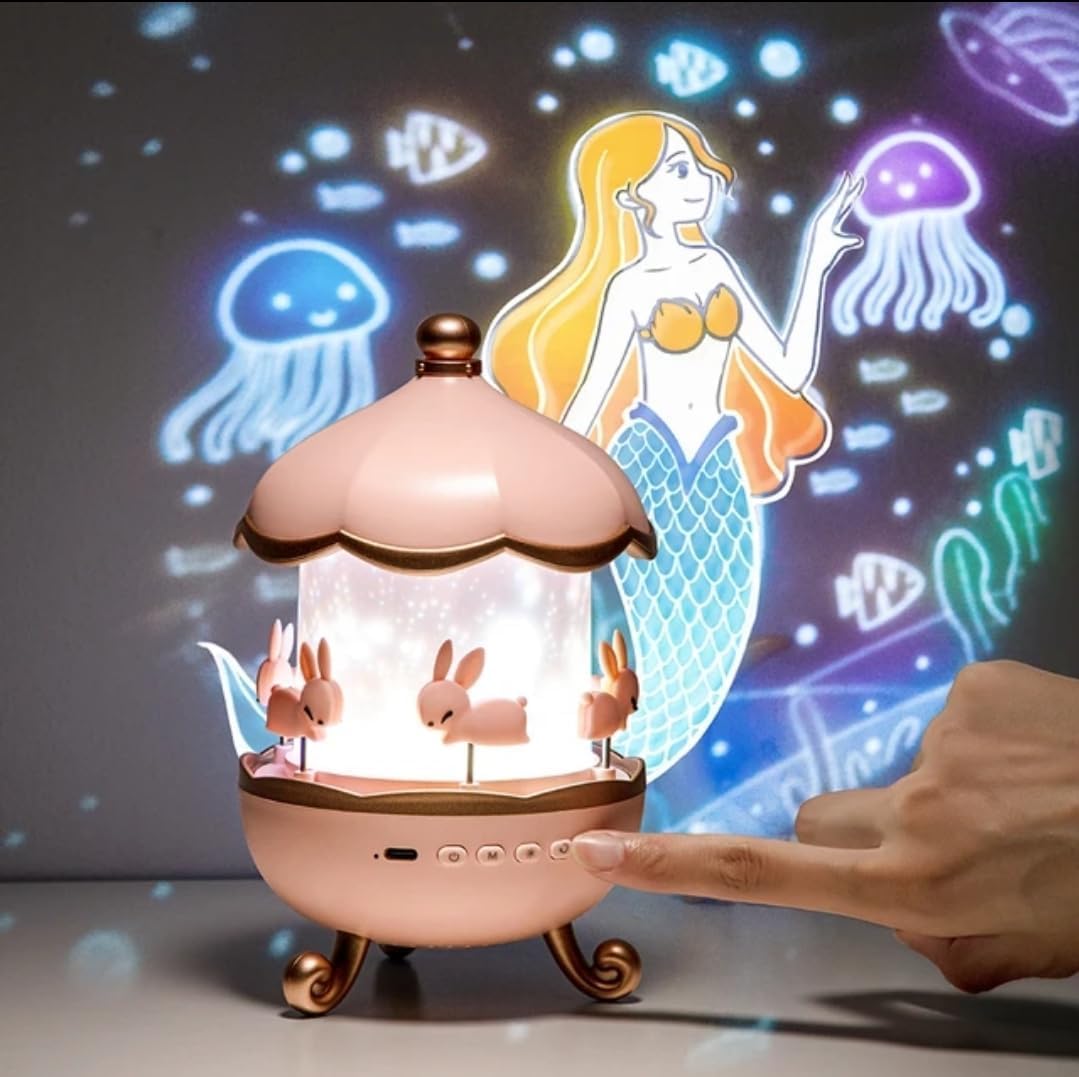 Bunny Carousel Night Light Projector, Star Master