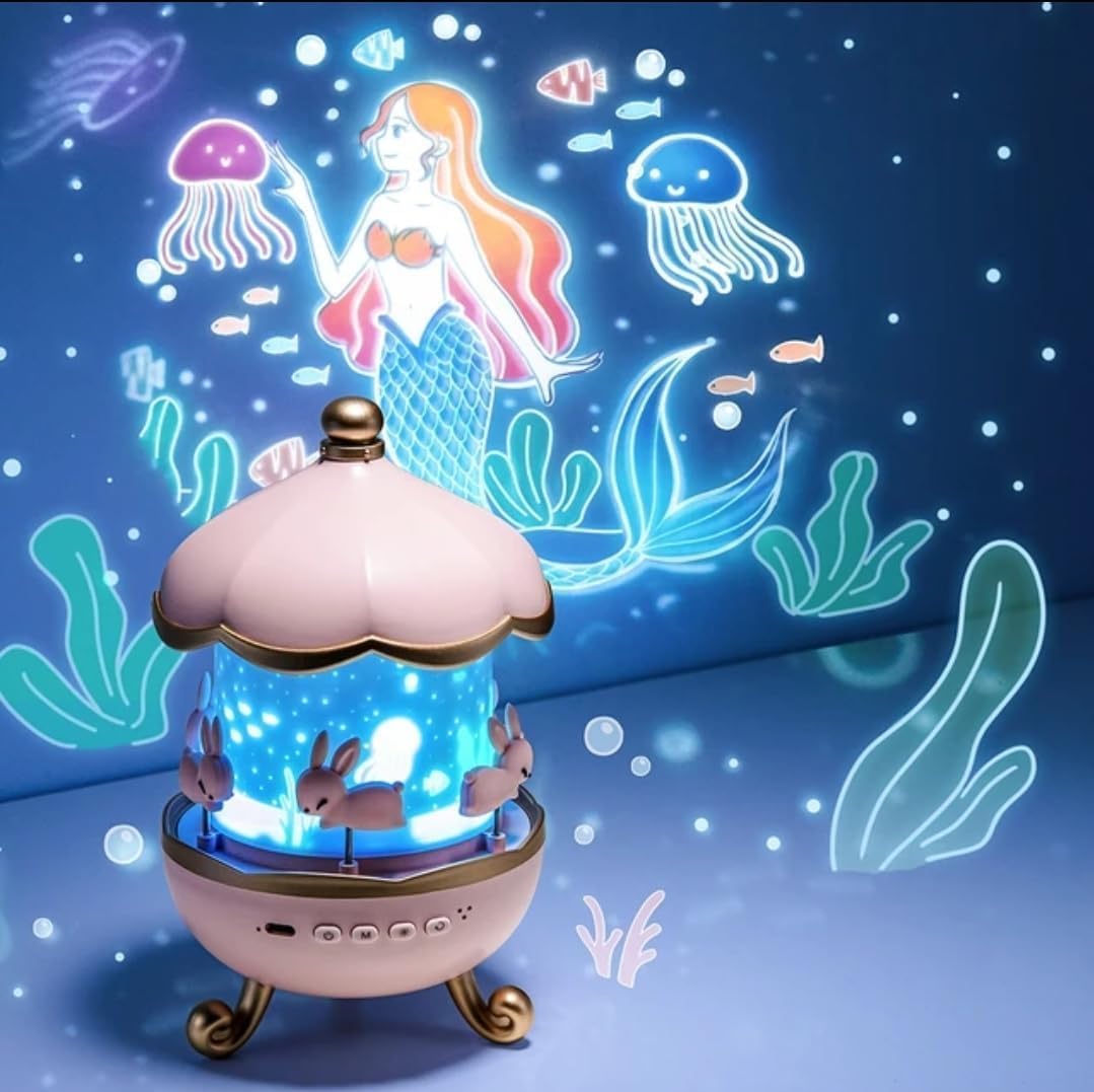 Bunny Carousel Night Light Projector, Star Master