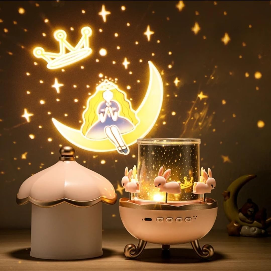 Bunny Carousel Night Light Projector, Star Master