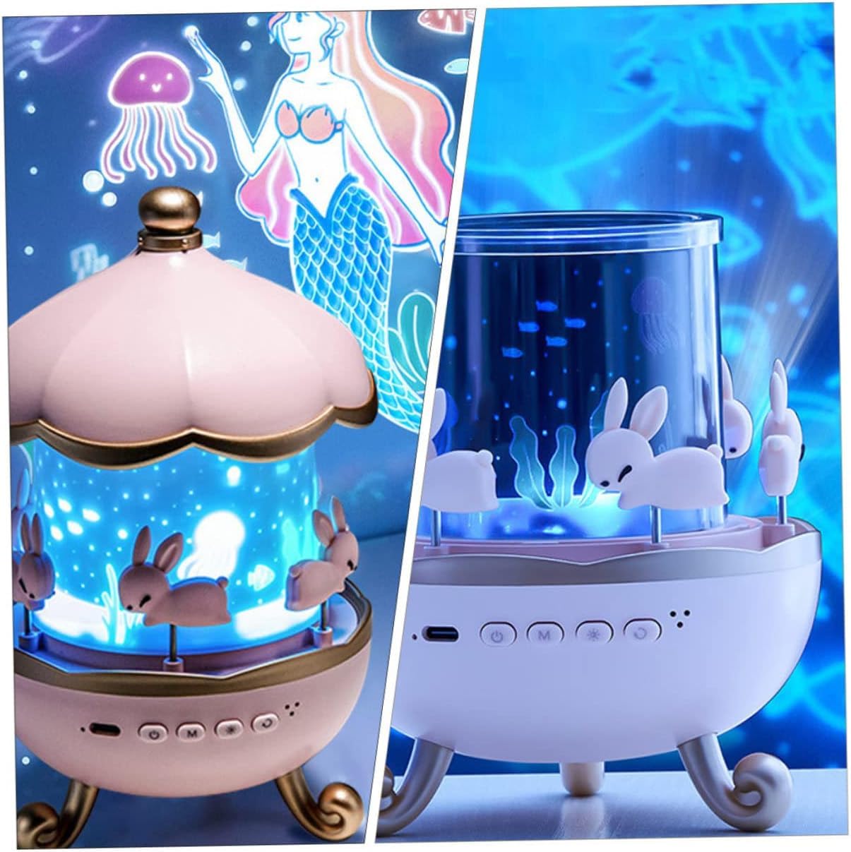 Bunny Carousel Night Light Projector, Star Master