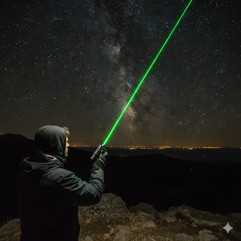 Powerful Green Laser Pointer 303 Torch – Long Range Beam with Rechargeable Battery & Charger